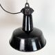 Industrial Black Enamel Factory Lamp with Cast Iron Top, 1950s
