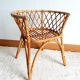 Rattan desk and chair with braces 1960