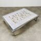 Square ceramic tile coffee table by Roger Capron, flowers, 1950s.