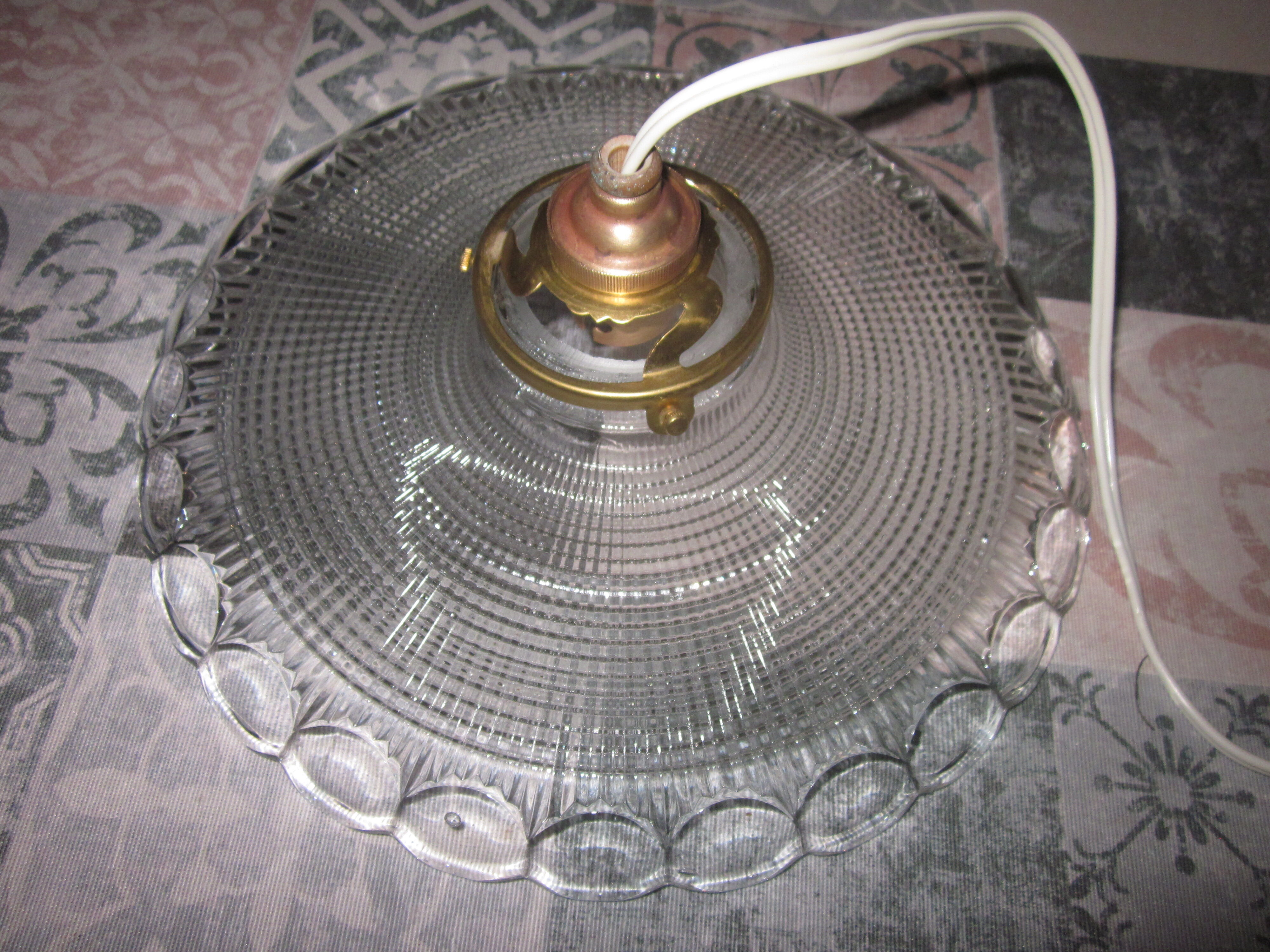 Glass hanging lamp of the 50s