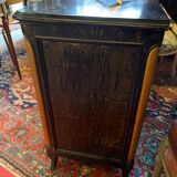 Black painted chest of drawers with golden Japanese bamboo effect