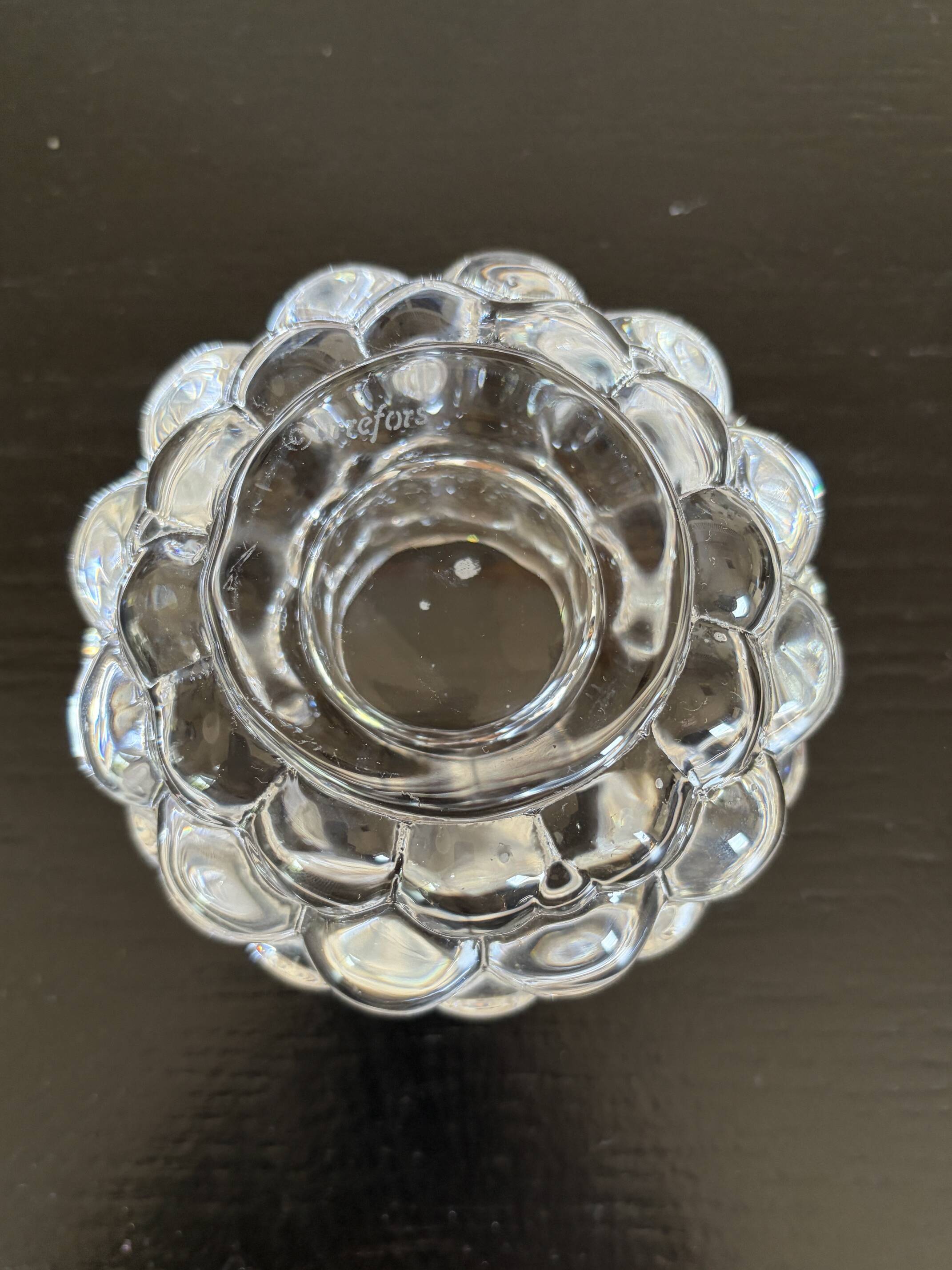 candle holder lantern in crystal Orrefors Sweden