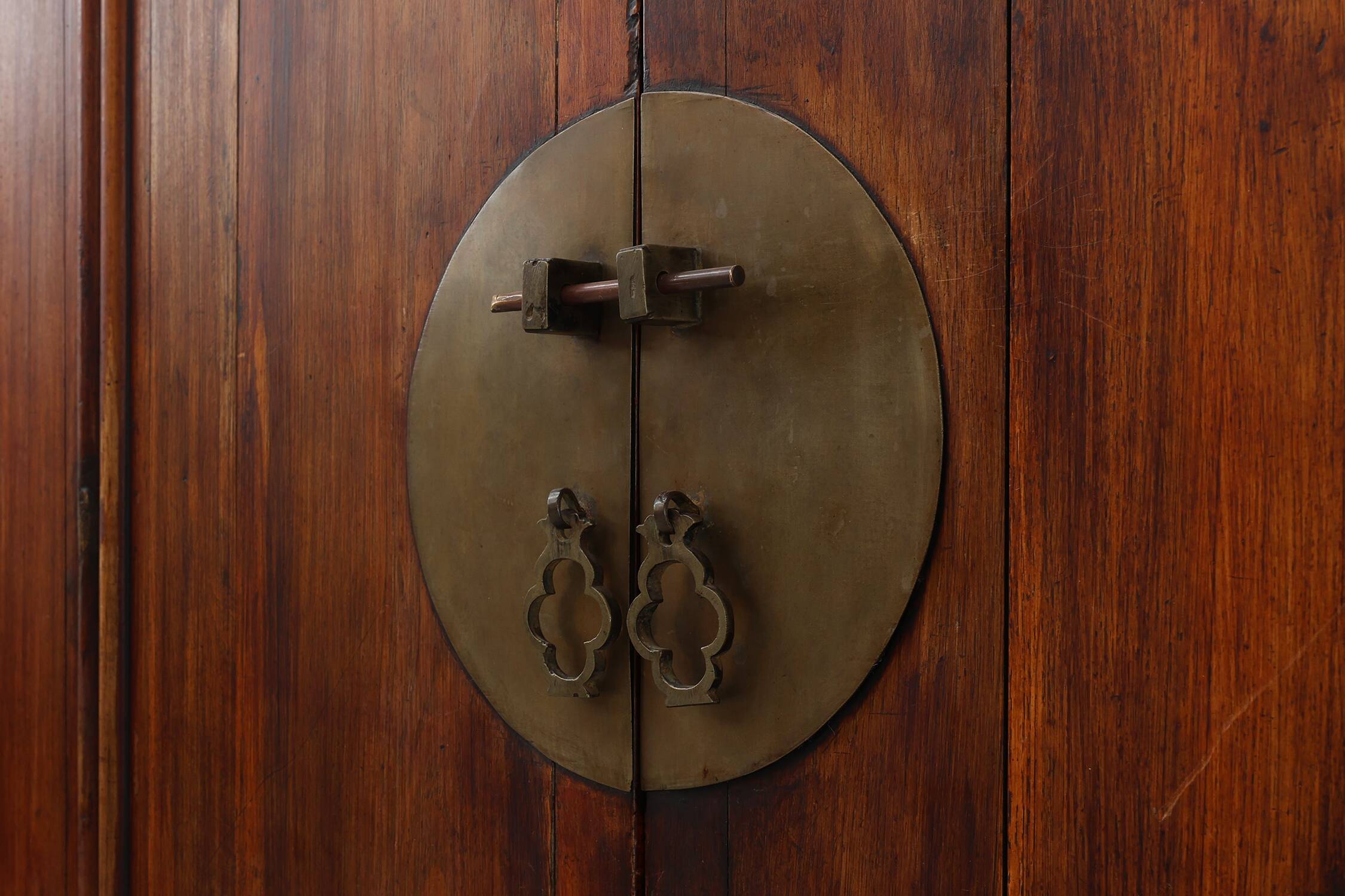 Large wooden Chinese 19th Century Qing Dynasty Wedding or Tapering Cabinet