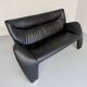 Old 2/3 seater lounge sofa designed by Jan Armgardt for Leolux in black leather