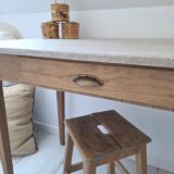 Antique wooden desk – farmhouse table - chic country spirit