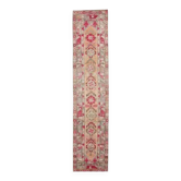 1970s Turkish Hand-Knotted Wool Cotton Pink Runner 78x367