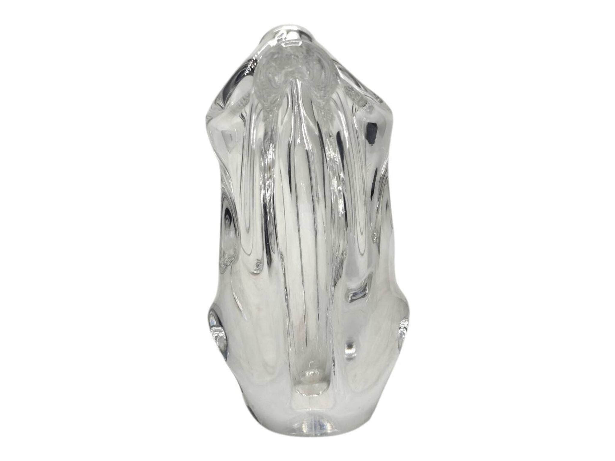 Vase en cristal de Sèvres des années 1950 - Design de forme libre soufflé à la main
