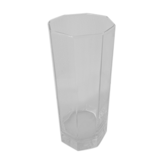 Octagonal glass vase