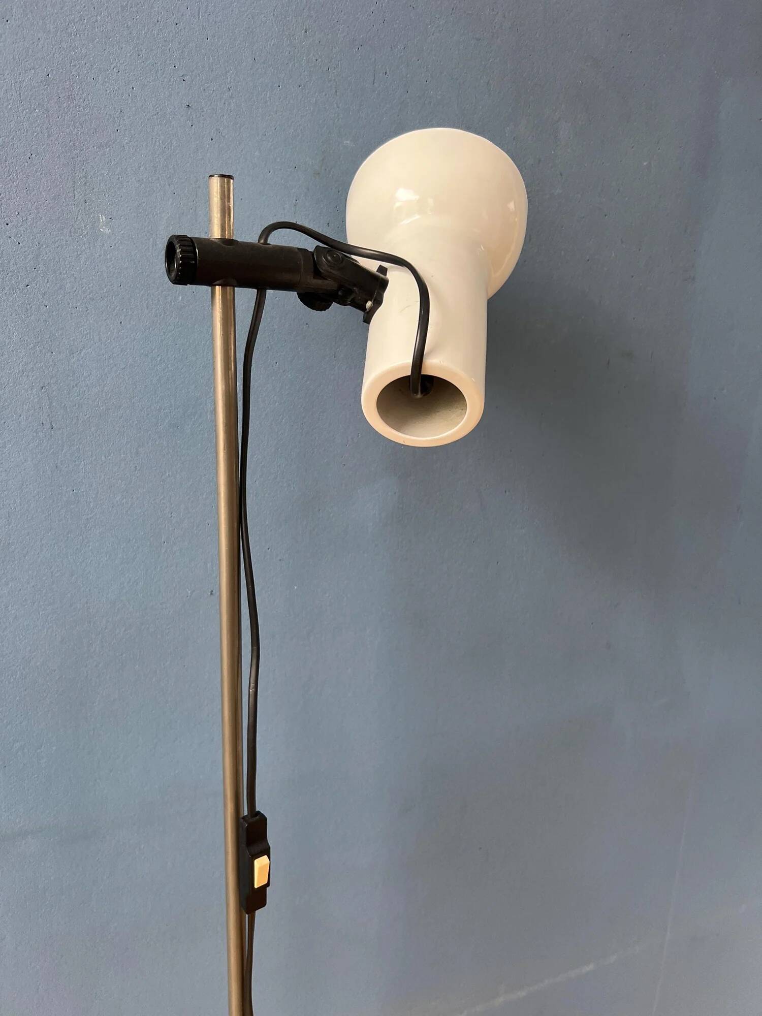 Small white mid-century floor lamp