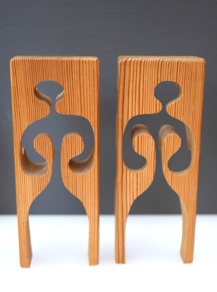 Puzzle in wood sculpture by Gunnar Kanevad for Gamla Linköping, Sweden, 1962.