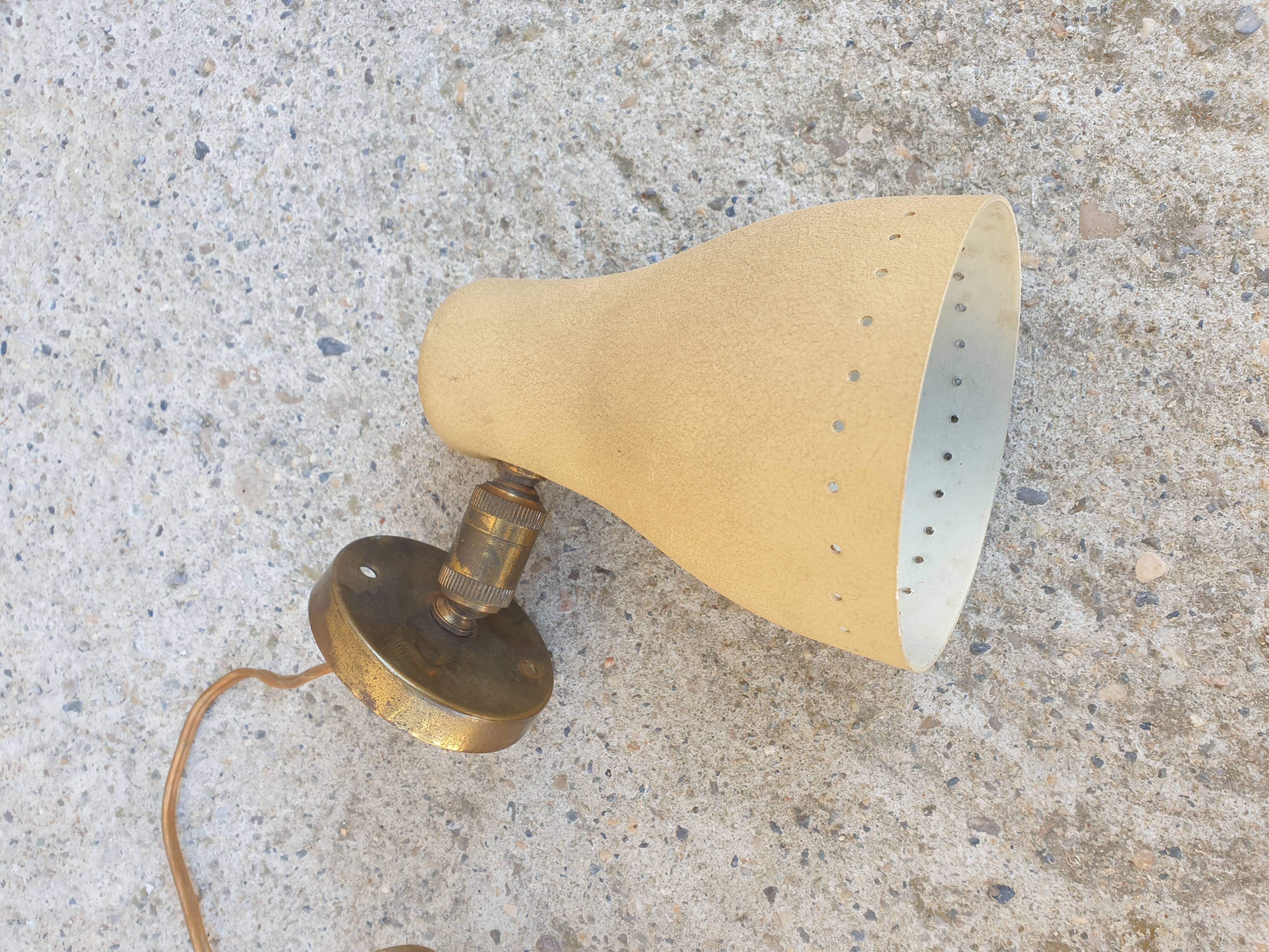 Pair of 50s casserole wall lamps
