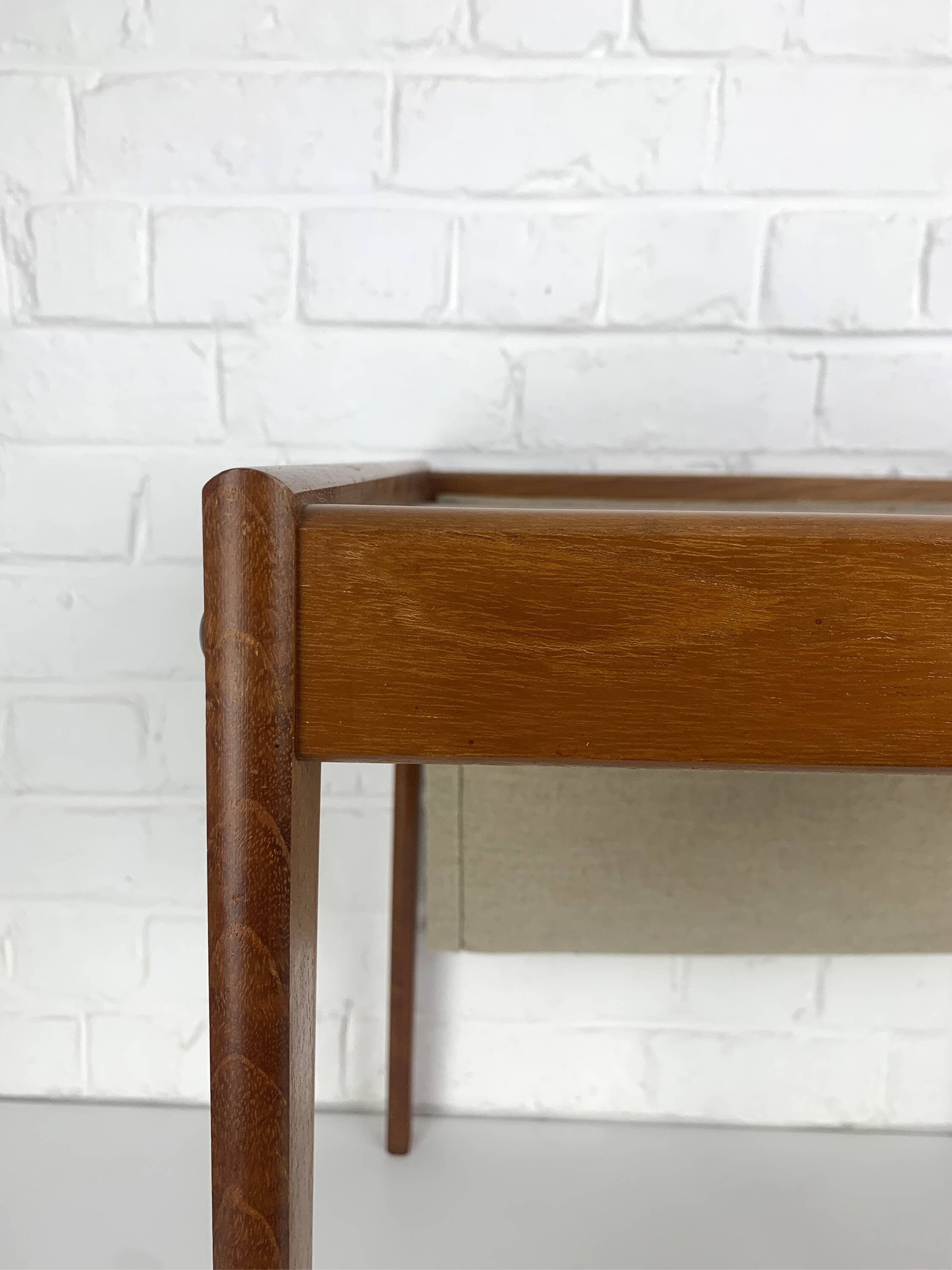 Danish teak side table with magazine rack, 1960s