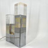 Vintage chrome and plexi table lamp attr. to Gaetano Missaglia, 1970s