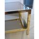 Gold metal coffee table with two glass and mirror trays 70