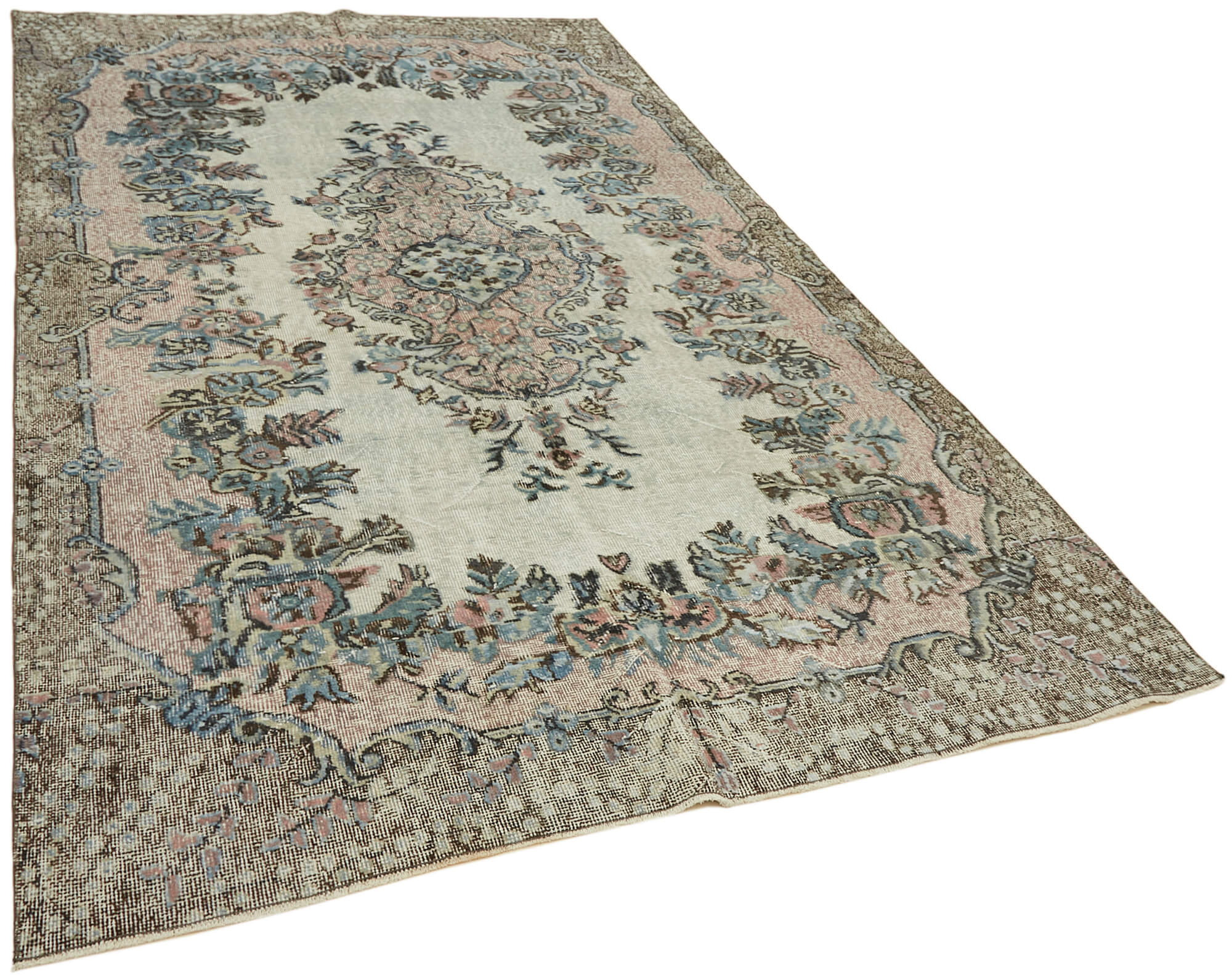 Hand-Knotted Antique Oriental 1970s 180 cm x 294 cm Blue Carpet