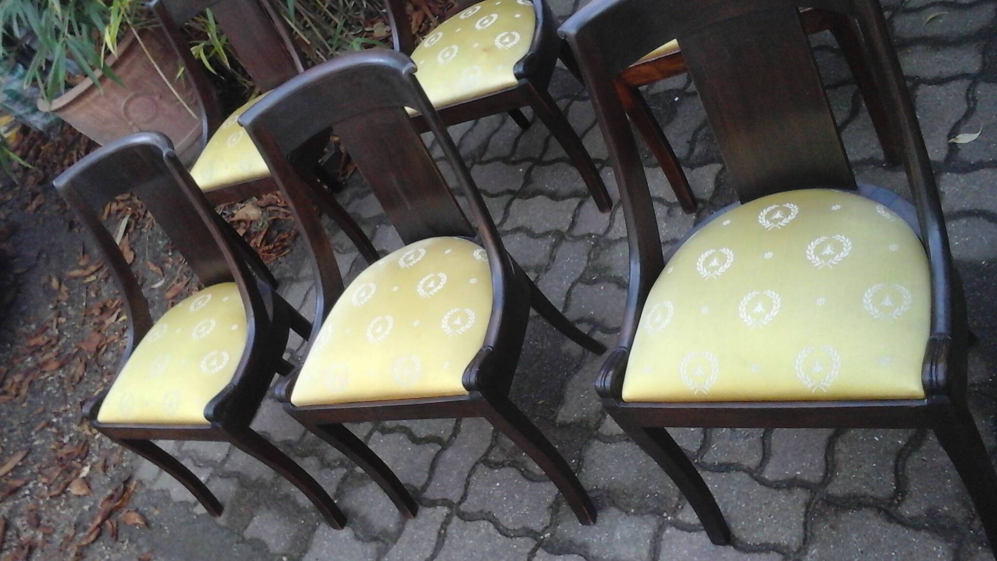 6 empire mahogany gondola chairs