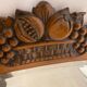 Bevelled mirror frame wooden art deco fruit basket 89x85cm