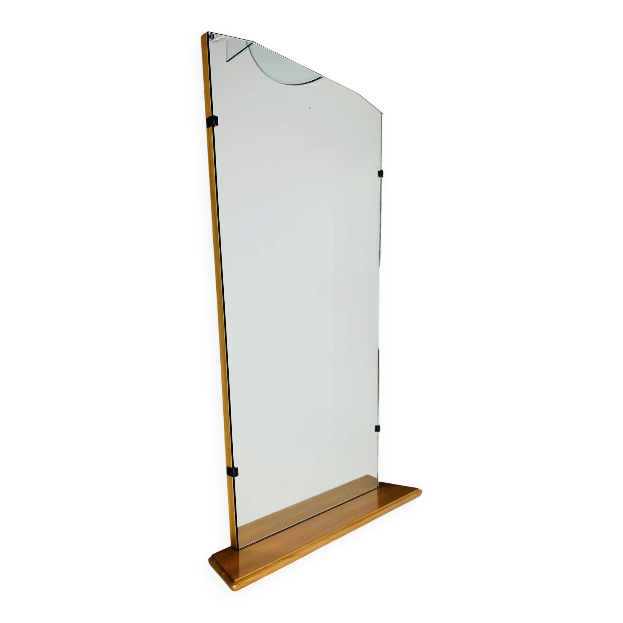 Mirror with wooden shelf, 1960s, vintage