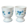 Set of 2 Arcopal forget-me-not cockerels