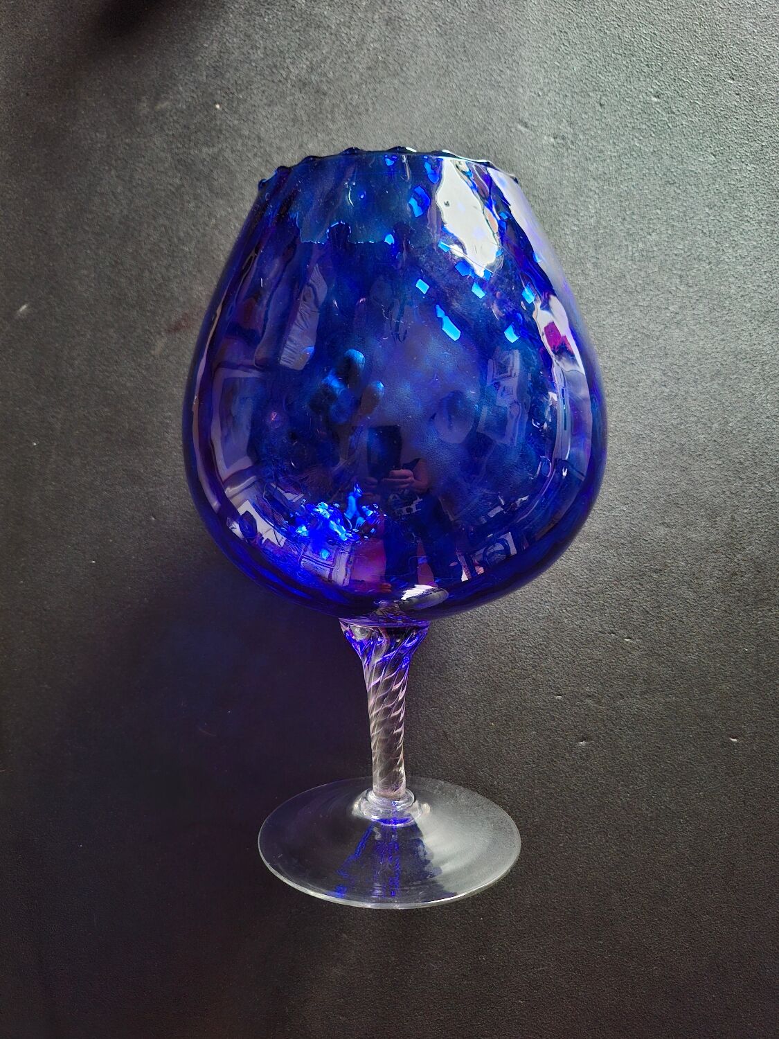 Vintage cobalt blue glass vase Empoli