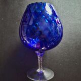 Vintage cobalt blue glass vase Empoli