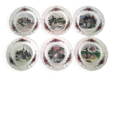 6 Assiettes à dessert faïence de Sarreguemines  Modèle Obernai