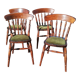 Set of 4 vintage reupholstered English country seat ltd bistro chairs
