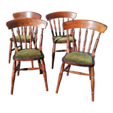 Set of 4 vintage reupholstered English country seat ltd bistro chairs