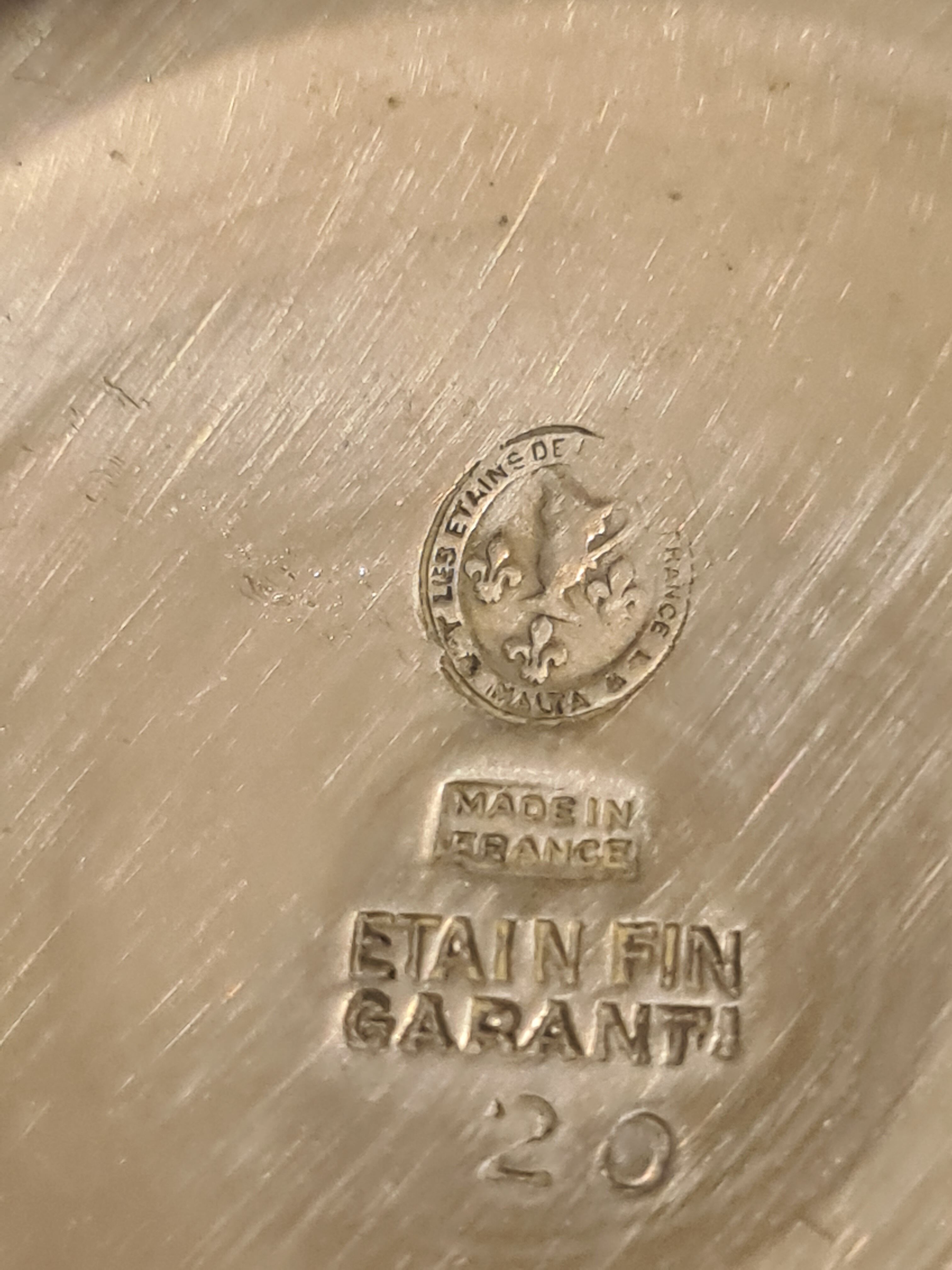 Guaranteed fine pewter milk jug (France)