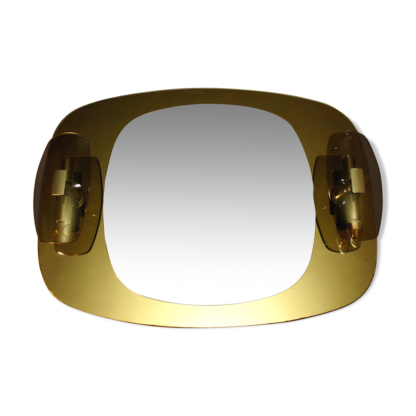 Light mirror in bronze tinted curved smoked glass