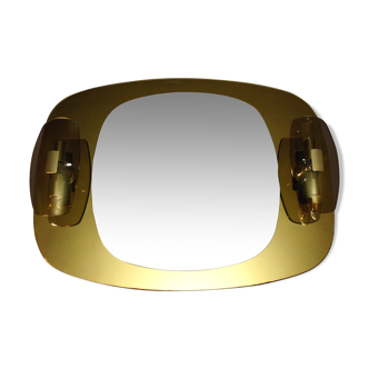 Light mirror in bronze tinted curved smoked glass