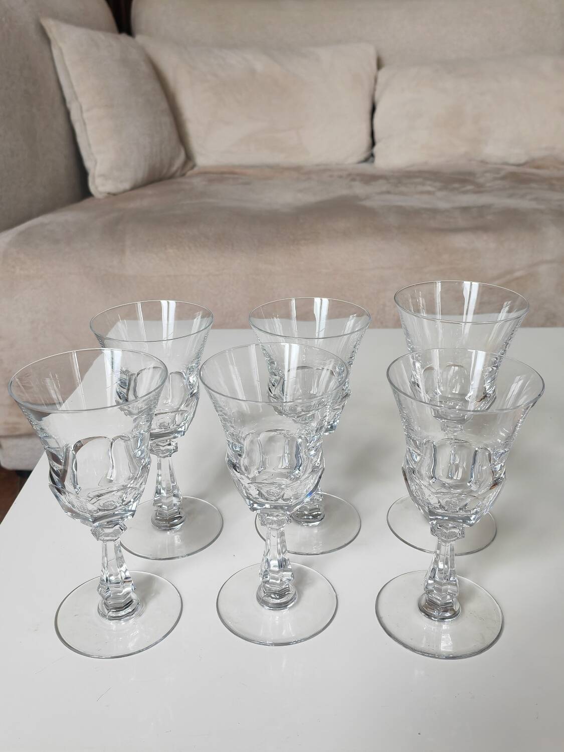6 verres à vin rouge Val Saint Lambert