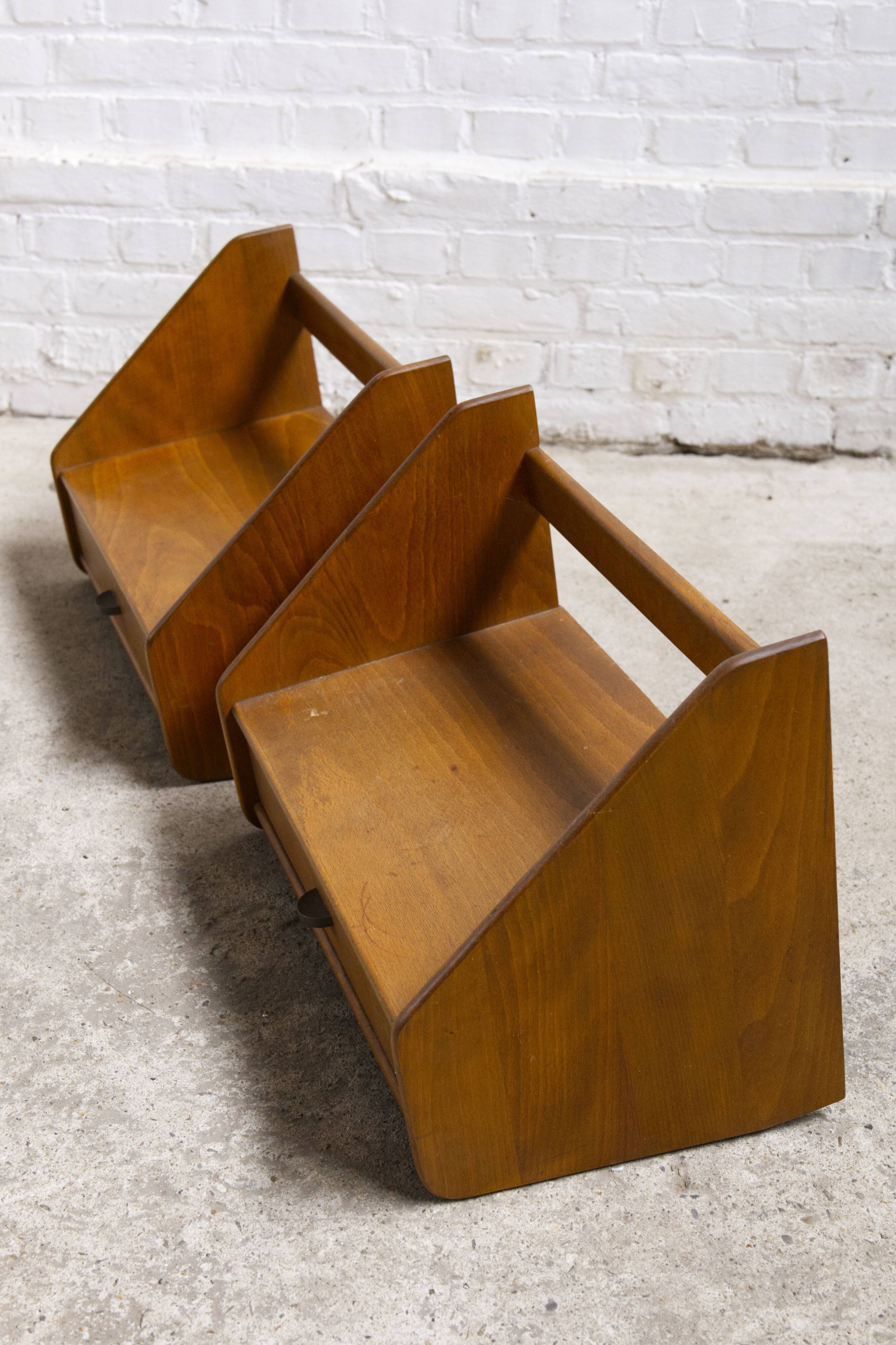 2x wall mounted mid century night stands