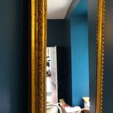 Miroir XIXème en bois stuqué doré 90 x 180 cm