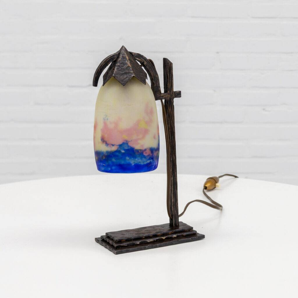French Art Deco Degué table lamp