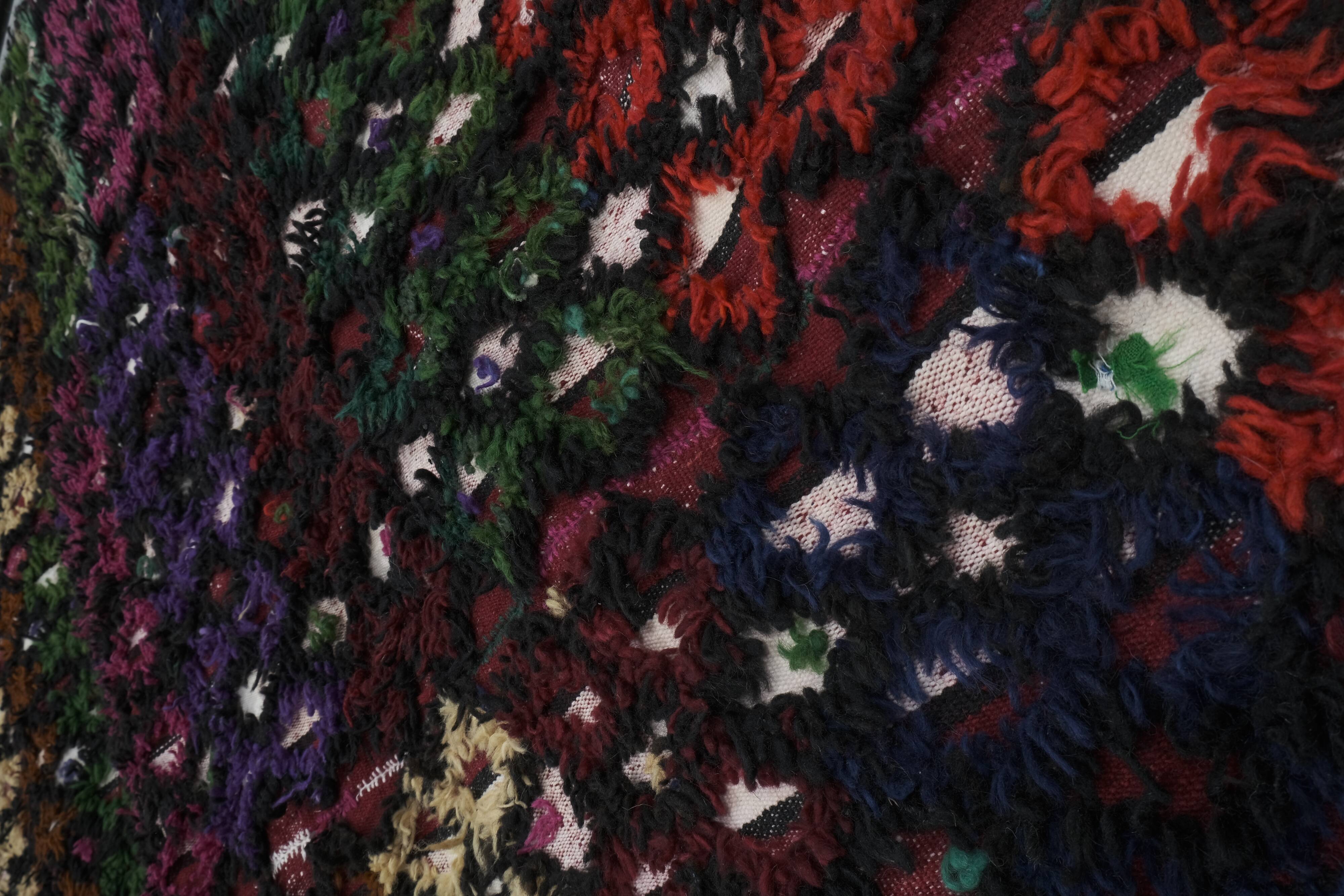 Vintage Anatolian Oushak Kars Handwoven Distressed Ushak Area Rug 5'3'' x 7'1''