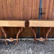 Pair of carved wall consoles in Louis XV style