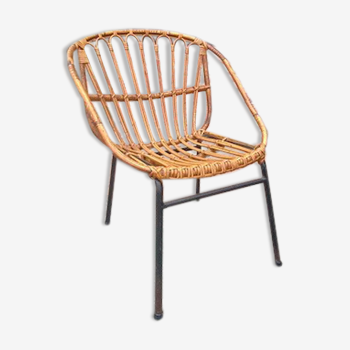 Rattan armchair circa 1960