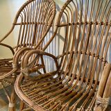 Pair of rattan armchairs