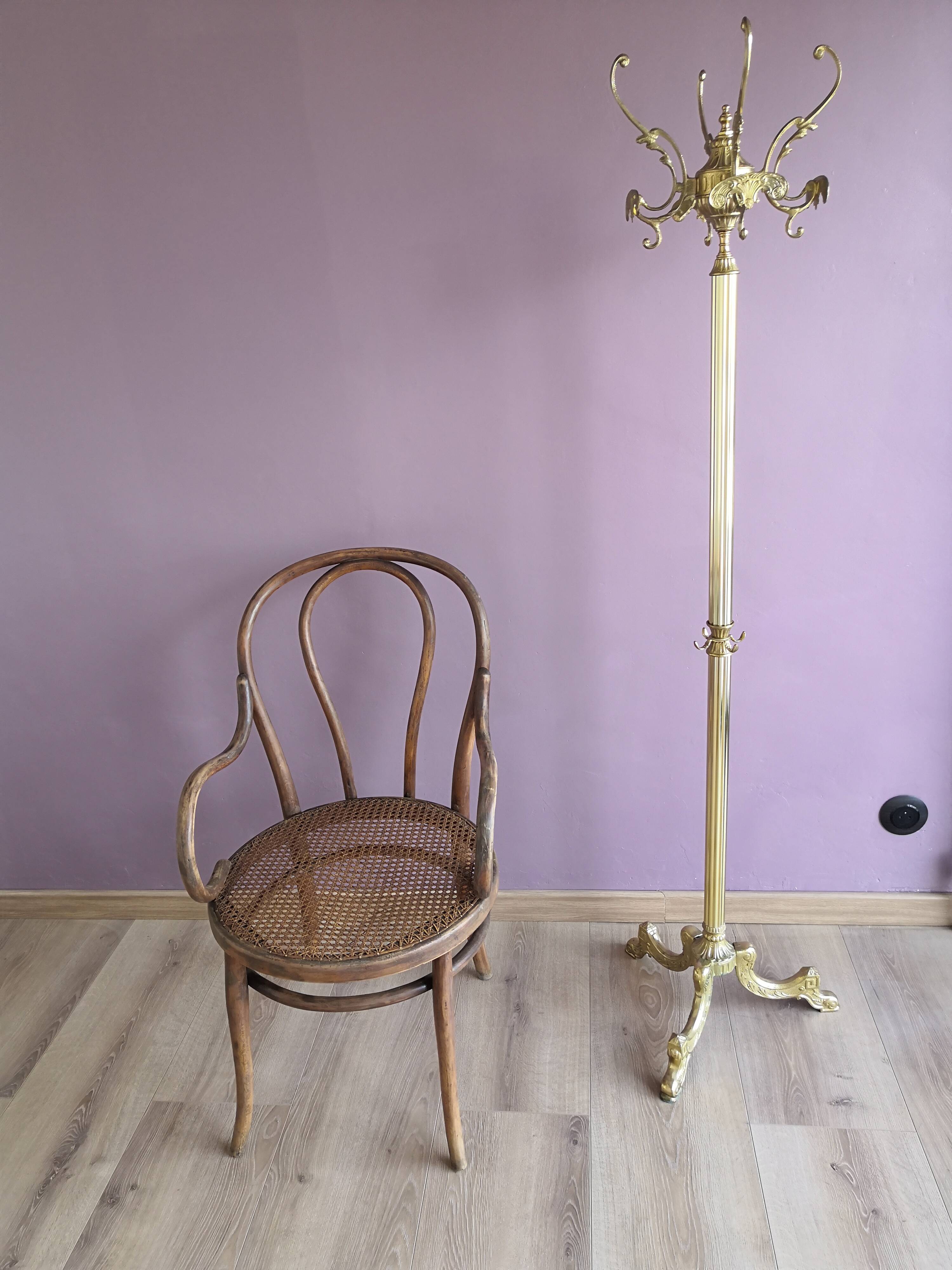 Thonet armchair in wood and cane, 1900