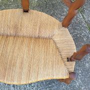 Provencal double armchair with woven rush in walnut