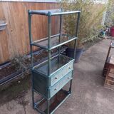 Rattan and bamboo shelf