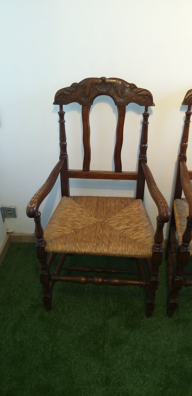 Pair of provençal walnut armchairs