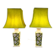Pair of Faux Bamboo French Ceramic Table Lamps, French 1970s