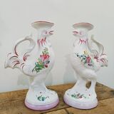 Pair of ceramic candle holders