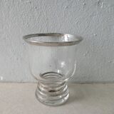 Service to liquor, glass with silver edging, art deco