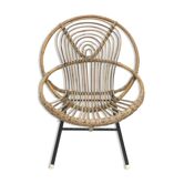 Rattan shell chair