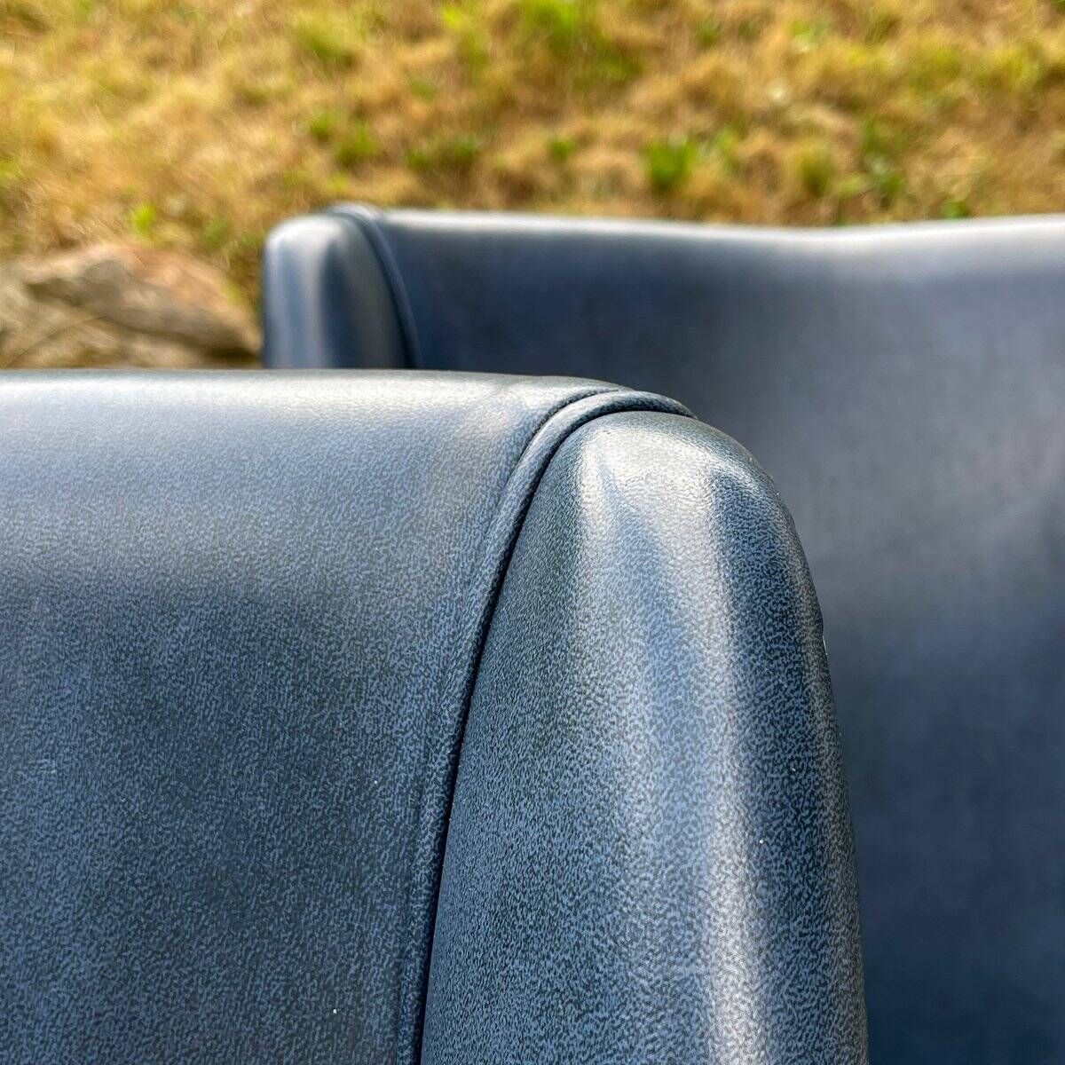 Set of blue dining chairs, Italy, 1950s