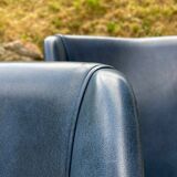 Set of blue dining chairs, Italy, 1950s
