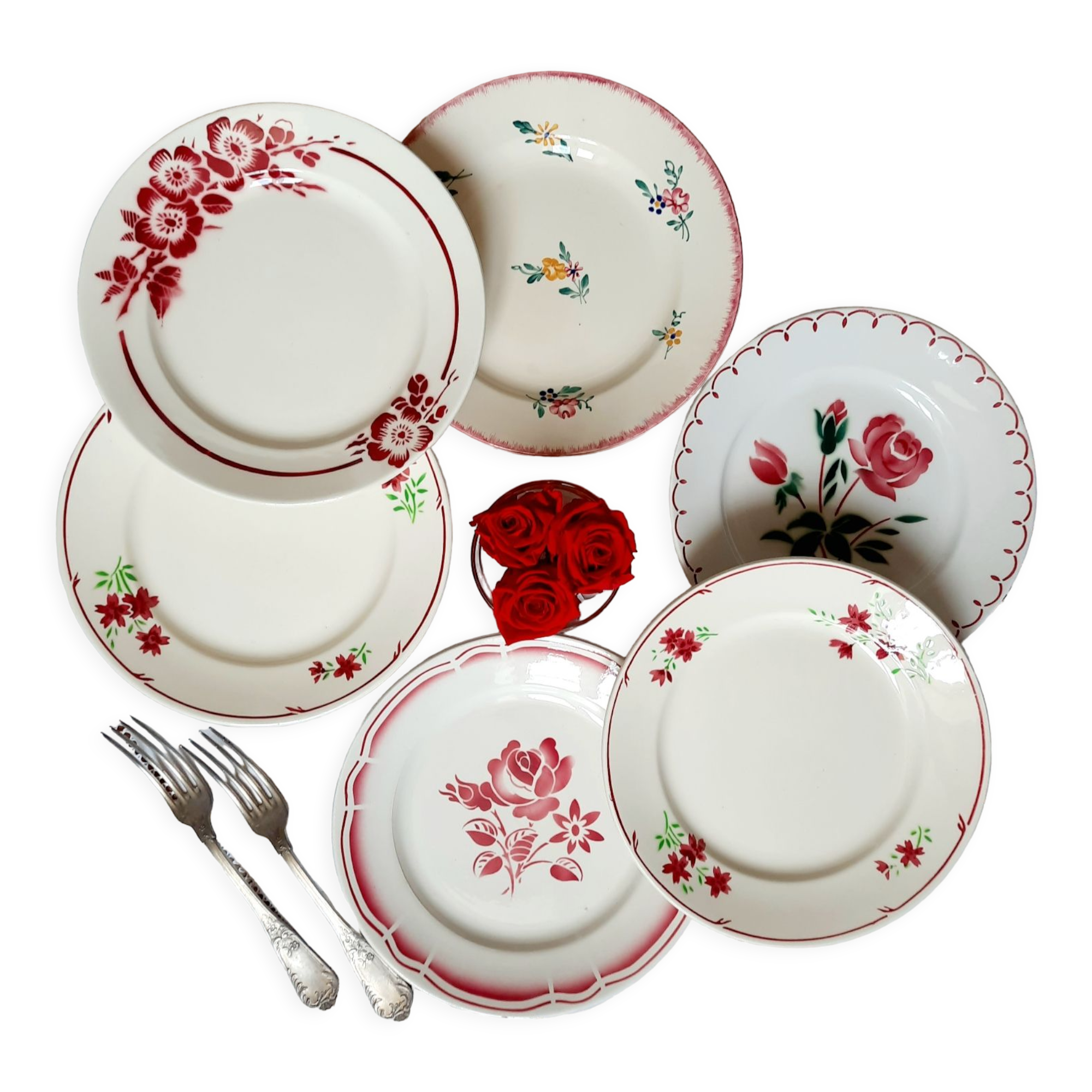 Flat plates in earthenware